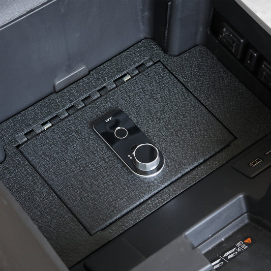 Console Safe Vault for Chevrolet Silverado 2023-2026 (Fingerprint Lock with Key)