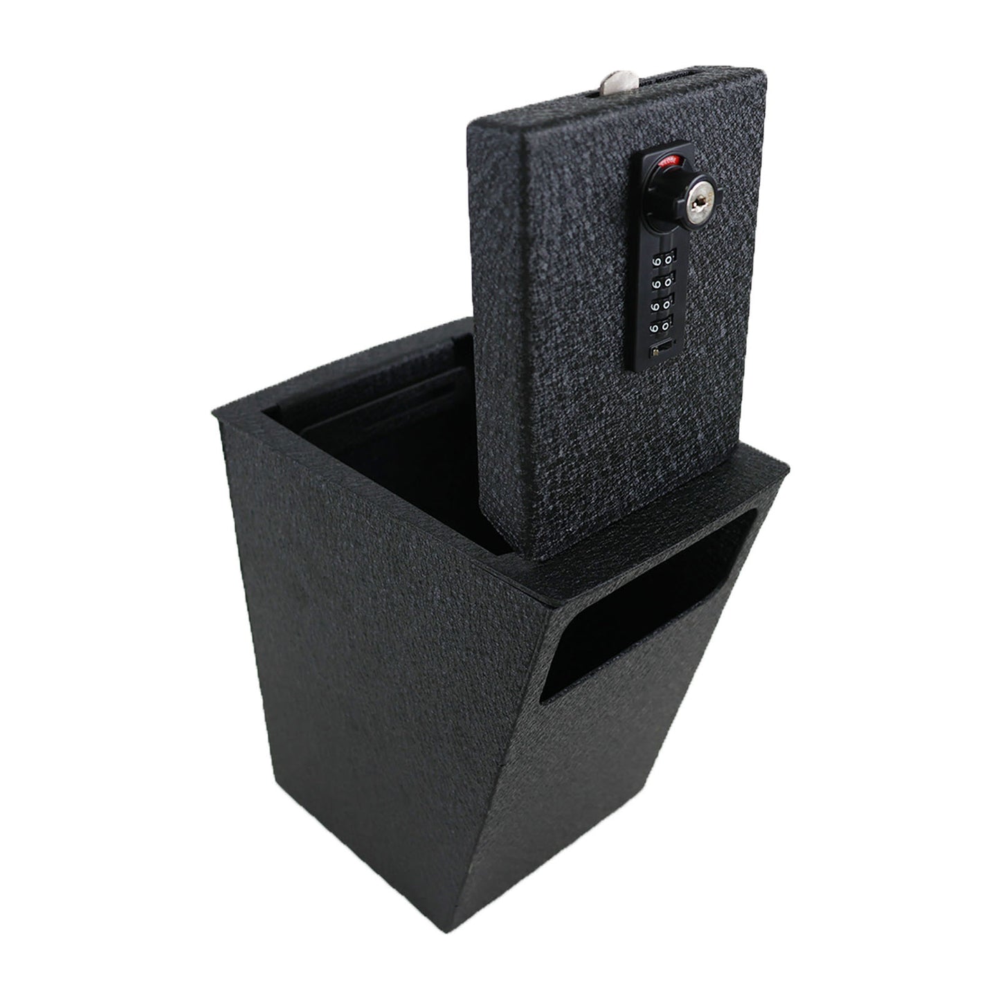 Console Safe Vault for 2021-2023 Hyundai Santafe (4 Digit Combo Lock with Key)