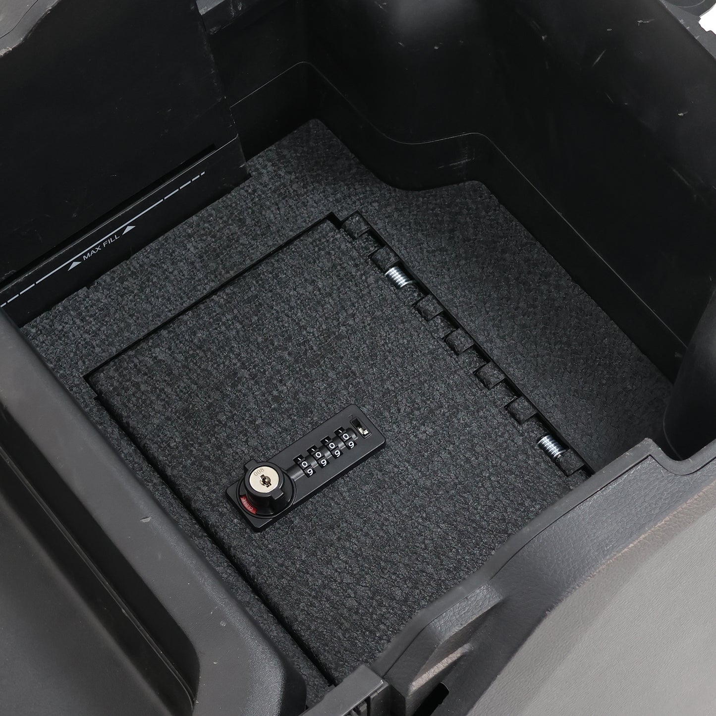 Console Safe Vault for 2019-2025 Dodge Ram 1500/2500/3500 Powerwagon (4 Digit Combo Lock with Key)