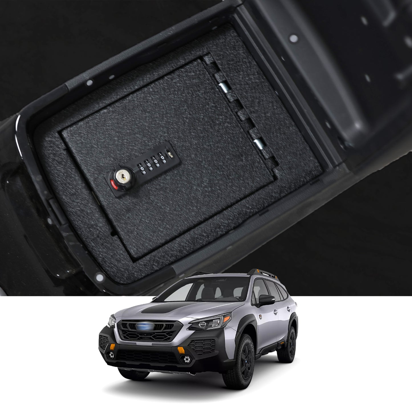 Console Safe Vault for 2020-2025 Subaru Outback (4 Digit Combo Lock with Key)