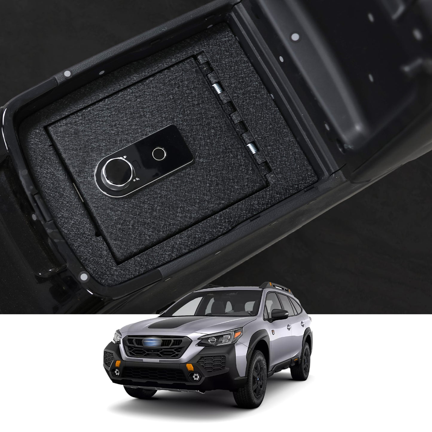 Console Safe Vault for 2020-2025 Subaru Outback (Fingerprint Lock with Key)