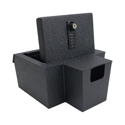 Console Safe Vault for 2024-2026 Chevrolet Silverado EV and GMC Sierra EV (4 Digit Combo Lock with Key)