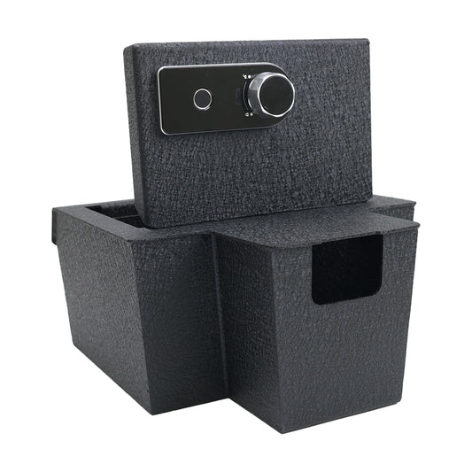 Console Safe Vault for 2024-2026 Chevrolet Silverado EV and GMC Sierra EV (Fingerprint Lock with Key)