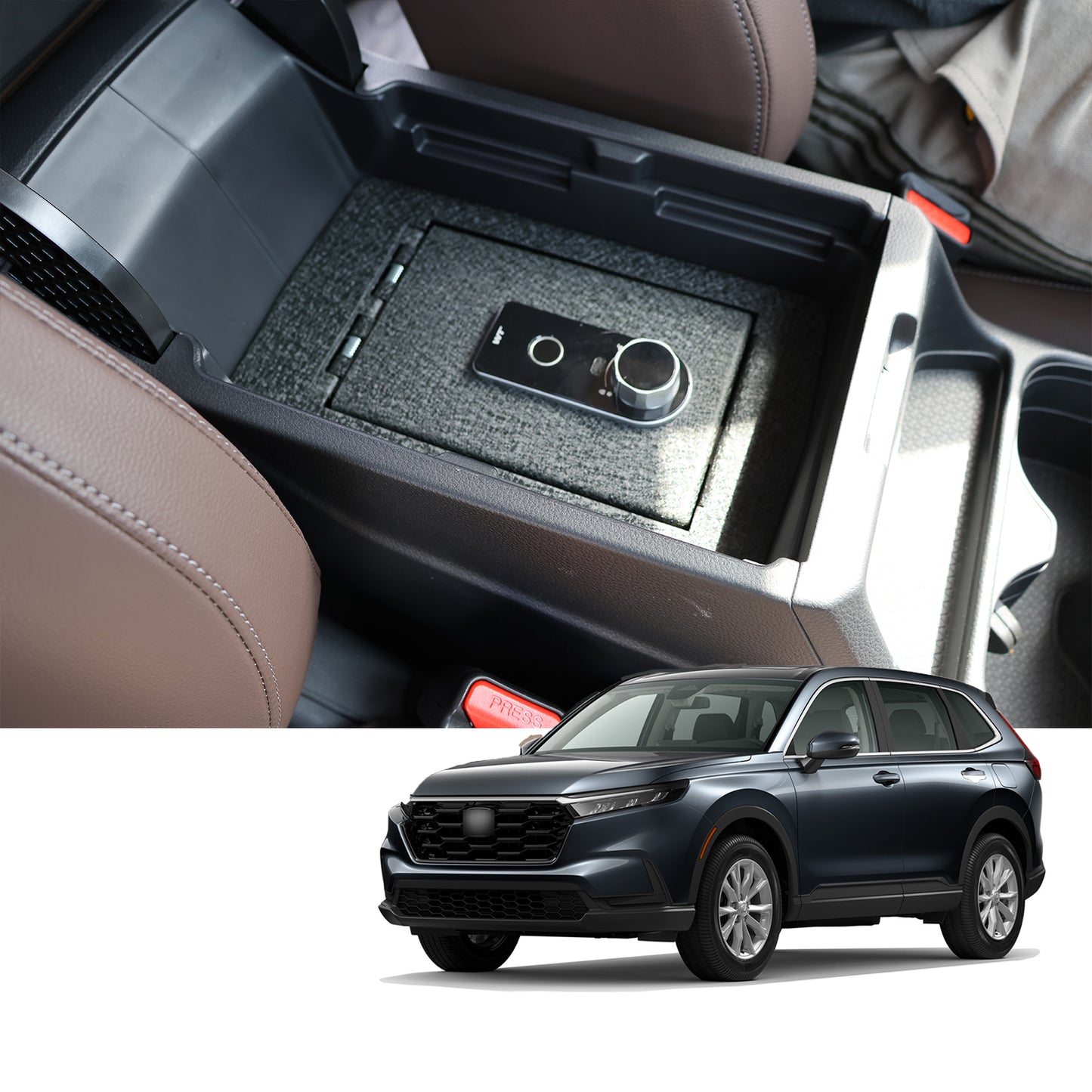 Console Safe Vault for 2023-2025 Honda CRV (Fingerprint Lock with Key)