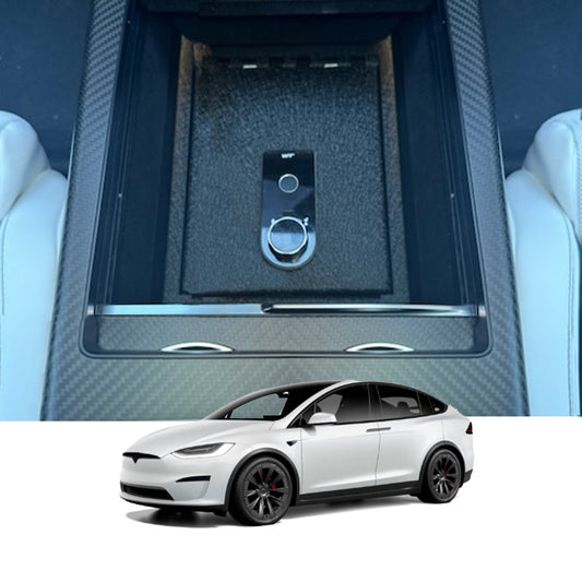 Console Safe Vault for 2021-2026 Tesla Model S (Fingerprint Lock with Key)