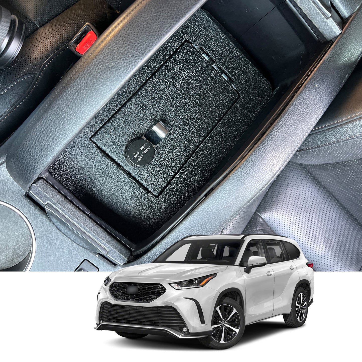 Console Safe Vault for 2014-2019 Toyota Highlander (4-Digit Combo Lock)