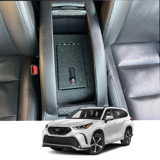 Console Safe Vault for 2014-2019 Toyota Highlander (4 Digit Combo Lock with Key)