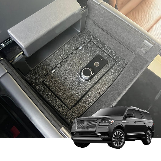 Rear Center Console Safe Vault for 2018-2024 Lincoln Navigator (Fingerprint Lock with Key)