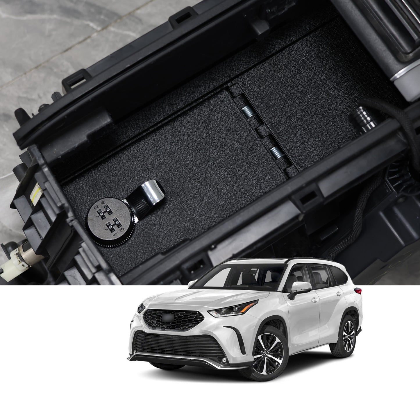 Console Safe Vault for 2020-2025 Toyota Highlander (4-Digit Combo Lock)