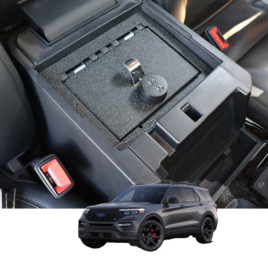 Console Safe Vault for 2020-2026 Ford Explorer (4-Digit Combo Lock)