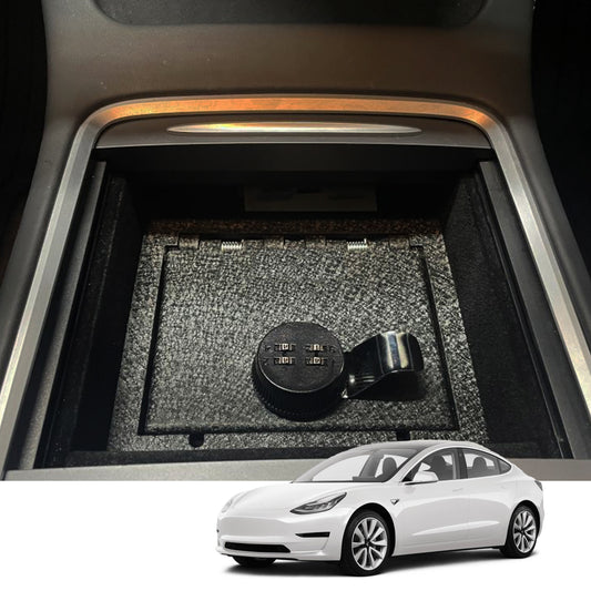 Console Safe Vault for 2021-2024 Tesla Model Y (4-Digit Combo Lock)