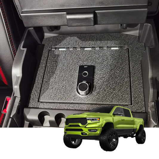 Console Safe Vault for 2021-2024 Dodge Ram TRX (Fingerprint Lock with Key)