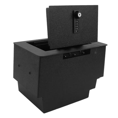 Pro Console Safe Vault for 2015-2026 Ford F150 Full Floor Center Console  [console length 12 1/4"] (4 Digit Combo Lock with Key)