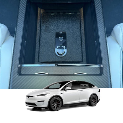 Console Safe Vault for 2021-2025 Tesla Model S (Fingerprint Lock with Key)