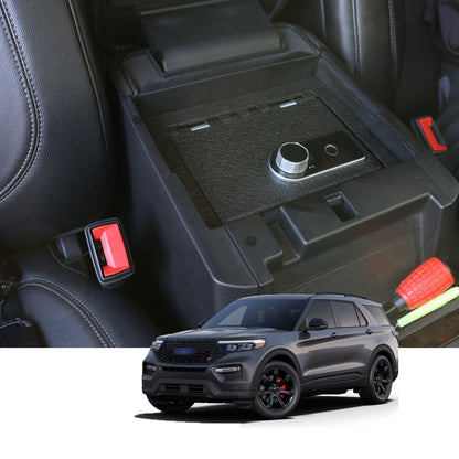 Console Safe Vault for 2020-2025 Ford Explorer (Fingerprint Lock with Key)