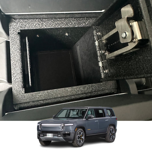 Console Safe Vault for 2021-2025 Rivian R1S/R1T (Fingerprint Lock with Key)