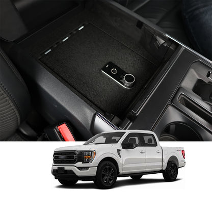Console Safe Vault for 2021-2024 Ford F-150 (Fingerprint Lock with Key)