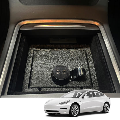 Console Safe Vault for 2021-2024 Tesla Model Y (4-Digit Combo Lock)