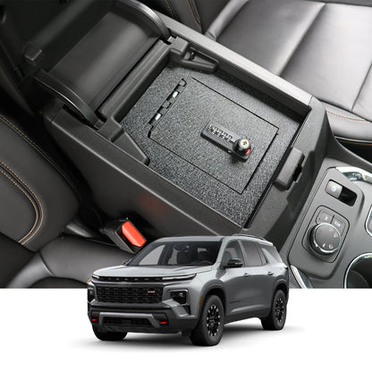 Console Safe Vault for 2018-2023 Chevrolet Traverse (4 Digit Combo Lock with Key)